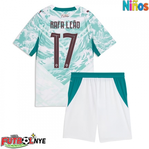Camiseta Portugal Rafael Leao #17 Visitante Equipación para niños Mundial 2026 manga corta (+ pantalones cortos)